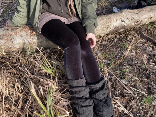 Leggings Samt - schwarz