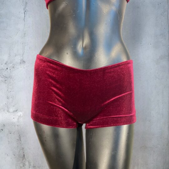 High Waist Hipster „Olga“ Samt - bordeaux