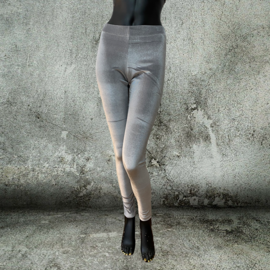 Leggings Samt - silber